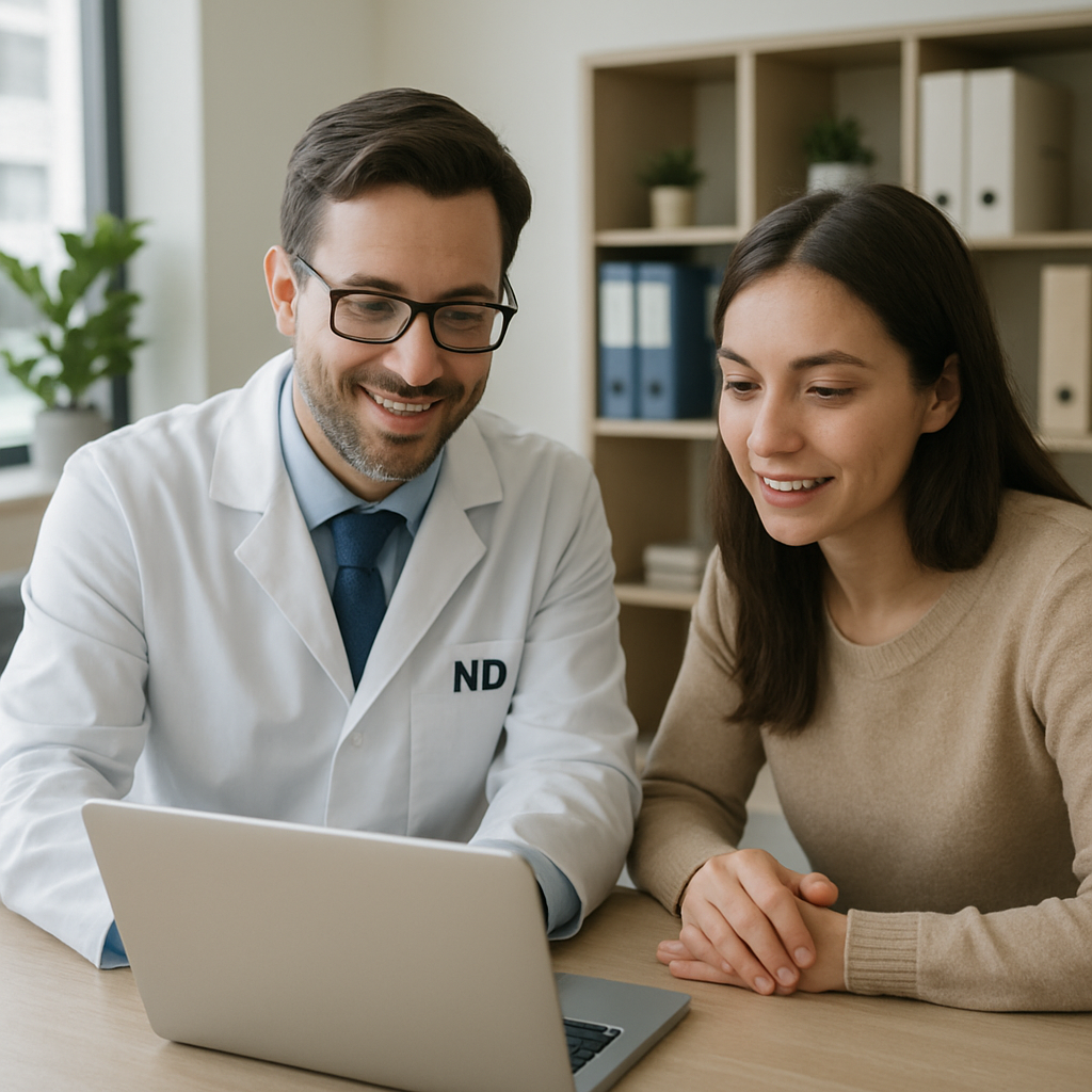 A naturopathic consultation, taking a full patient history