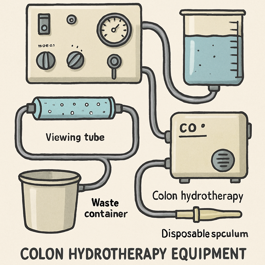 Illustration of Colon Hydrotherapy Equipment