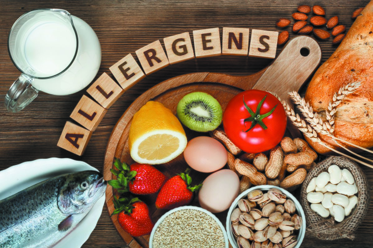 Common food allergens including nuts, eggs, milk and shellfish