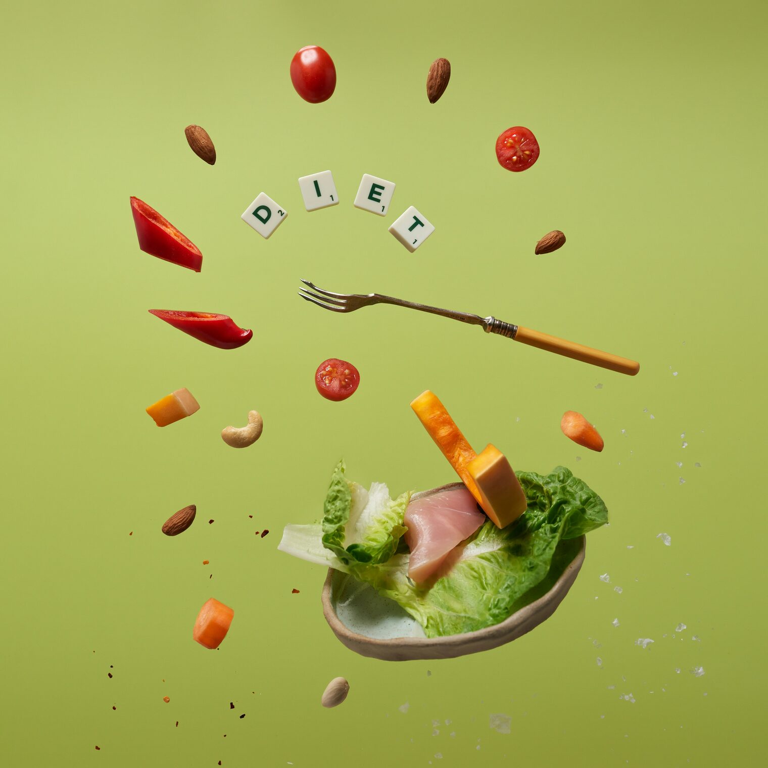 An illustration showing a holistic wellness plan combining diet, exercise, and colon hydrotherapy
